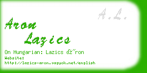 aron lazics business card